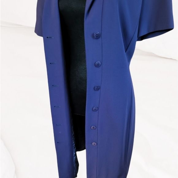 Celine Vintage Button-Up Dress โ Dark Blue, Classic Midi, Size 38 (US 6/8) - Picture 8 of 16